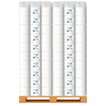 Bulk Mini Jumbo Toilet Roll - 500 Sheets (150m) x 12 Rolls - 76mm Core - 77 Cases (Full Pallet)
