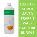 Paquete de cebo para avispas Trappit - 100 litros (100 x 1 L) - Control eficaz de avispas y moscas para profesionales de plagas y apicultores