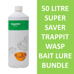 Paquete de señuelos de cebo para avispas Trappit - 50 litros (50 x 1 L) - Control eficaz de avispas y moscas para profesionales de plagas y apicultores