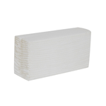 Toallas secamanos plastificadas y en relieve de 2 capas, plegadas en C, blancas - Paquete de 15