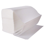 Toallas secamanos plastificadas y en relieve, 2 capas, plegadas en Z, blancas - Paquete de 20